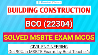 Building Construction Mcqs 22304 MSBTE Exam Solved MCQs