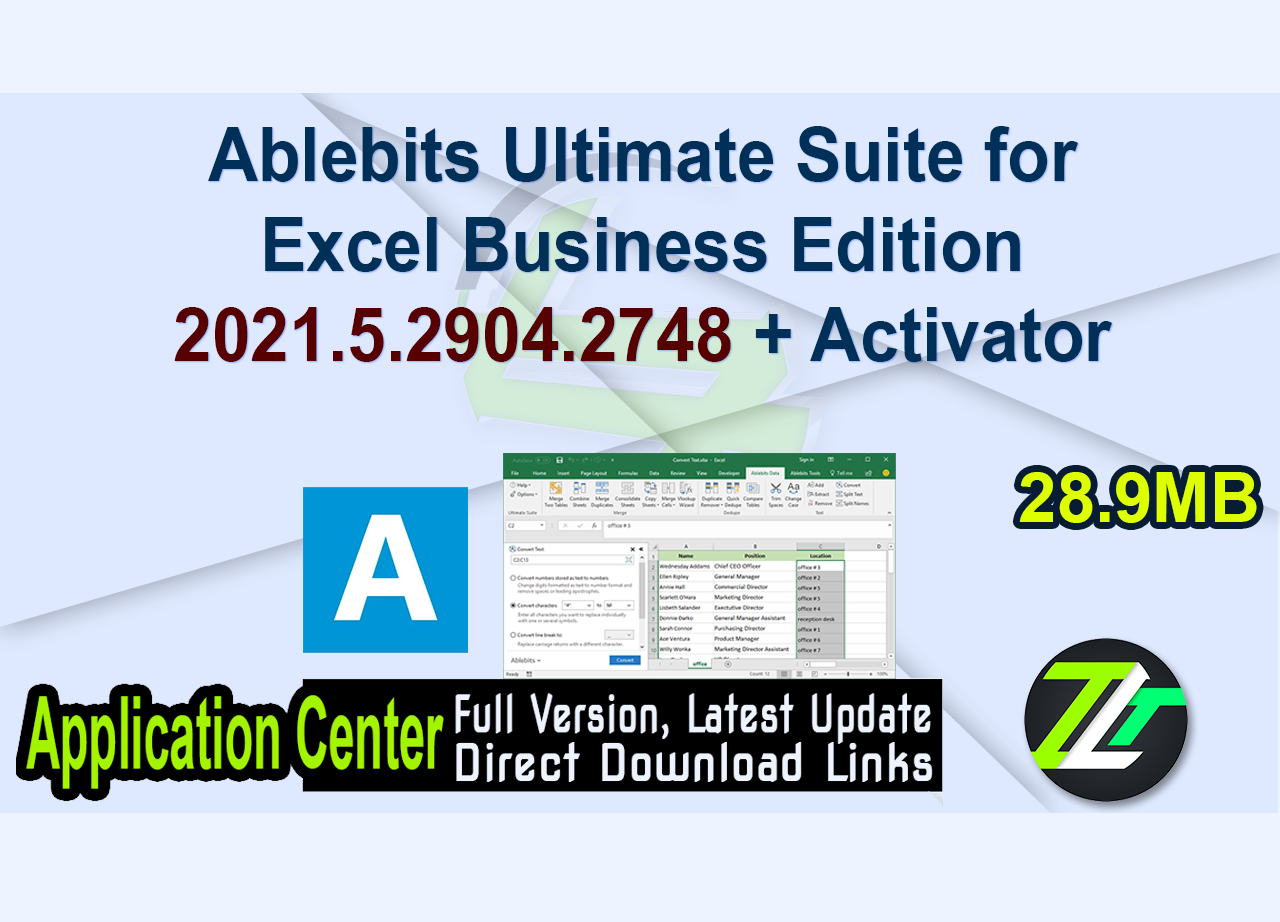 Ablebits Ultimate Suite for Excel Business Edition 2021.5.2904.2748 + Activator