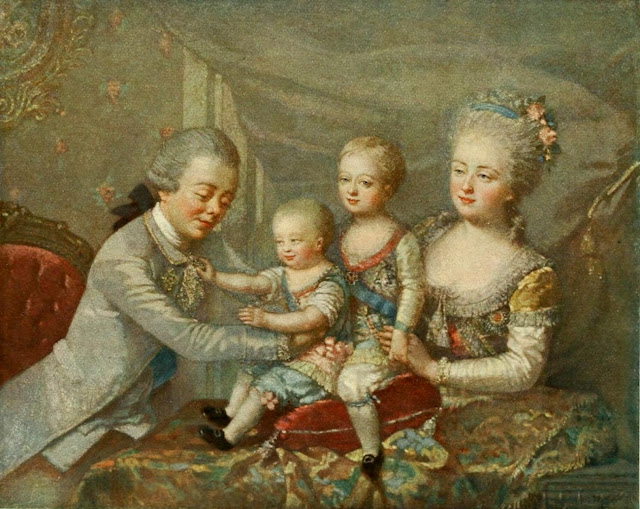 Великий князь Павел Петрович и Великая княгиня Мария Федоровна с сыновьями Александром и Константином