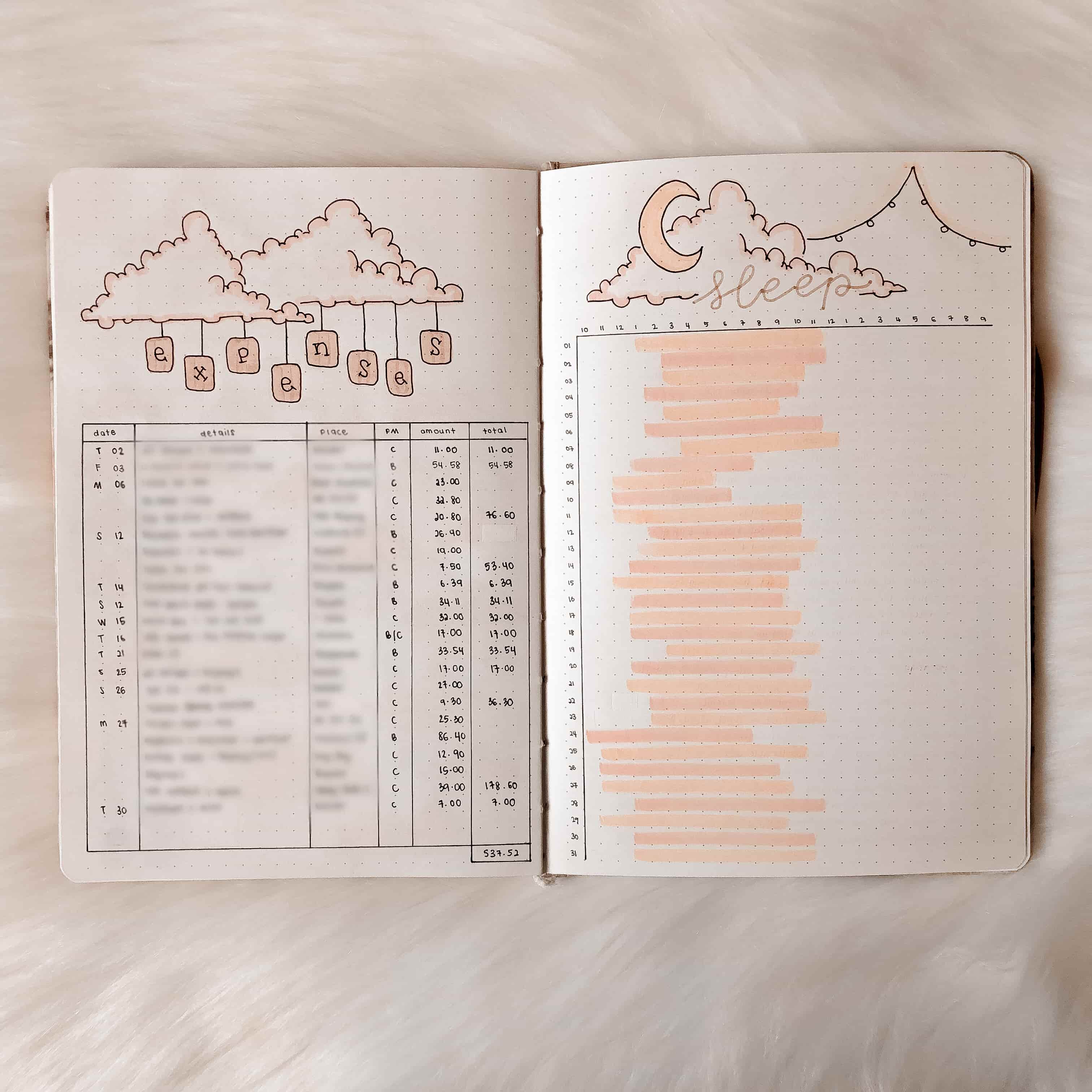 Five Things In December 2021 | december bujo expense & sleep tracker