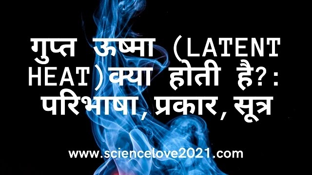 गुप्त ऊष्मा (Latent Heat) क्या होती है?: परिभाषा, प्रकार, सूत्र|hindi