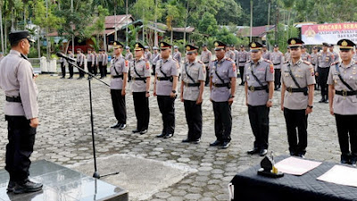 Kapolres Sawahlunto  Purwanto Hari Subekti Pimpin Sertijab di Lingkungan Polres