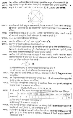 MP Board 9th class Math paper 2022