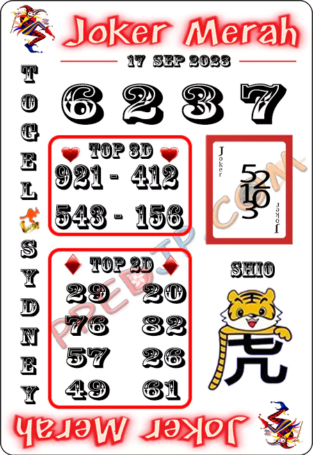 Prediksi Joker Merah Sdy Minggu 17-September-2023