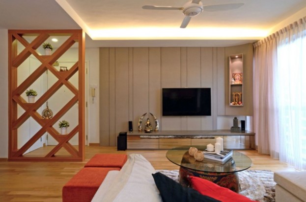 wooden partition walls for living room