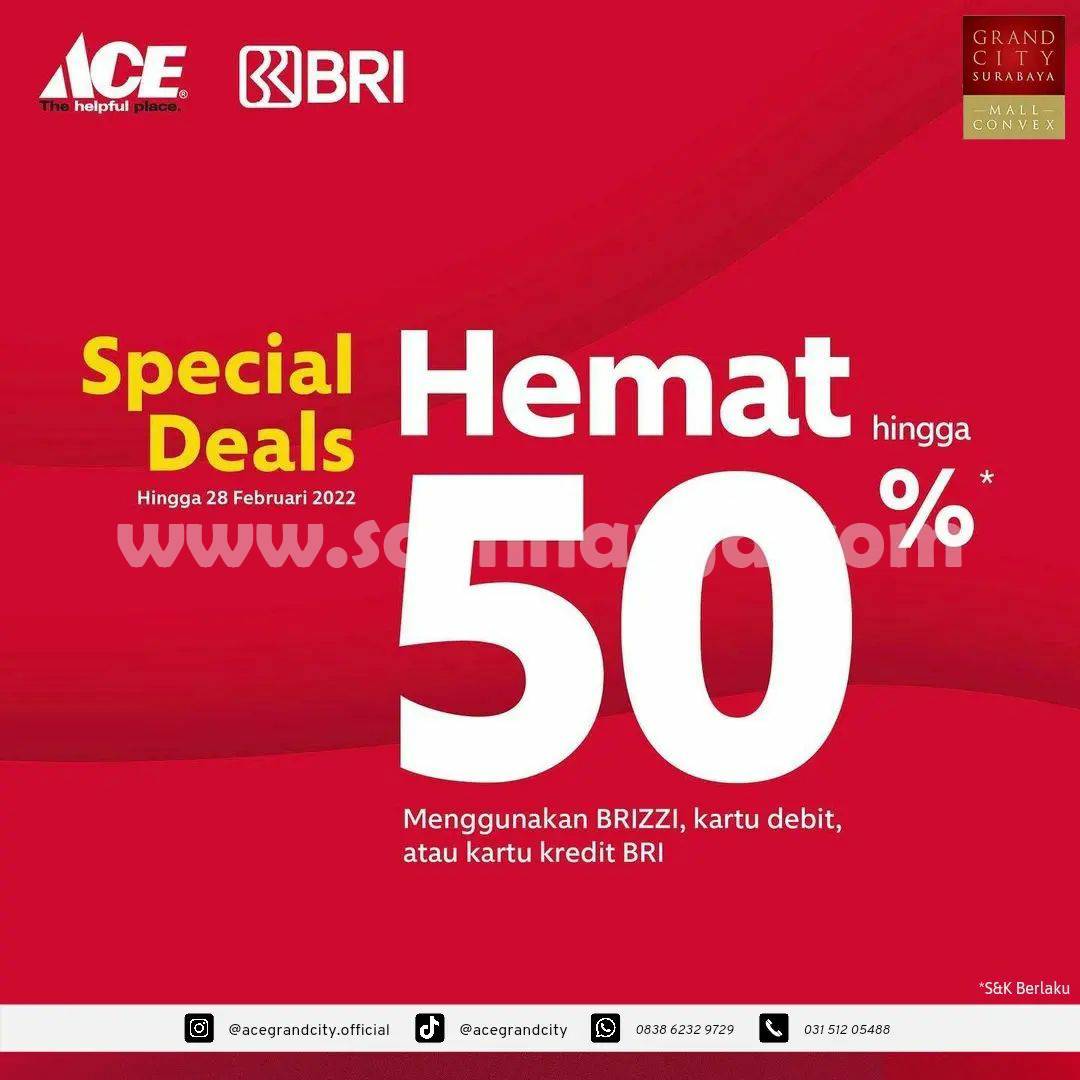 ACE HARDWARE Promo Special Deals BRI Diskon hingga 50%