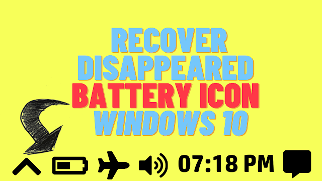 Missing battery icon on windows 10