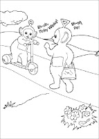 Tinky Winky and Po coloring page