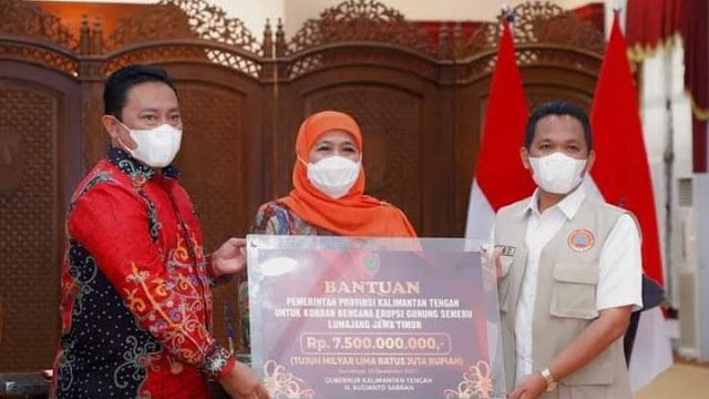 Wakil Gubernur Kalimantan Tengah Bantu Pemerintah Lumajang  Terdampak Bencana Awan Panas Guguran (APG) sejumlah 7,5 Milyar