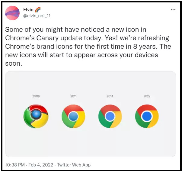 Chrome ब्राउज़र अपना लोगो बदल रहा है