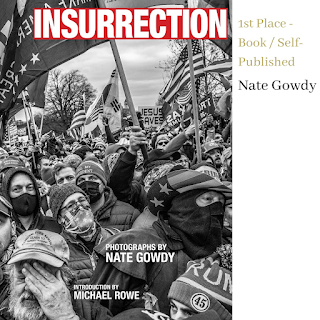 picture of cover of Nate Gowdy book Insurrection with crowd of pre-trump crowd at January 6 riots a US Capitol