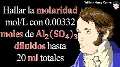 Calcular la molaridad de 20.0 ml que contienen 0.00332 moles de Al(SO4)3.