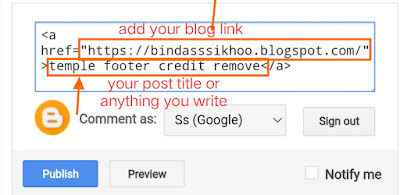 Backlink hyperlink comment text