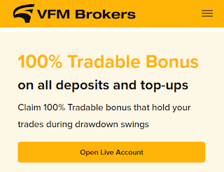 VFM Brokers 100% Deposit Bonus - Tradable Bonus