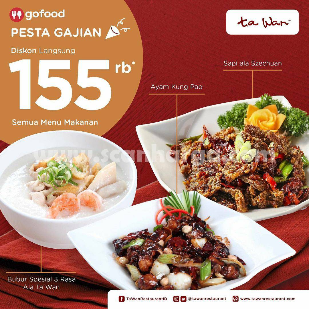 TA WAN Promo Pesta Gajian GOFOOD DISKON Rp. 155.000