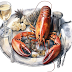 Hummer auf Silberteller, Lobster on a silver plate