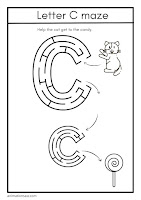 mazes forkids letter shape