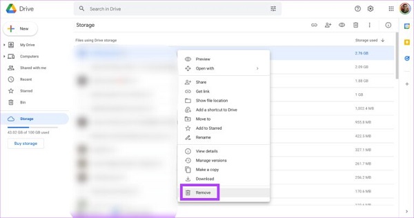 قم بزيادة حجم Google Drive عن طريق حذف الملفات الكبيرة