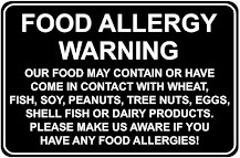 Food Allergy Tin Sign