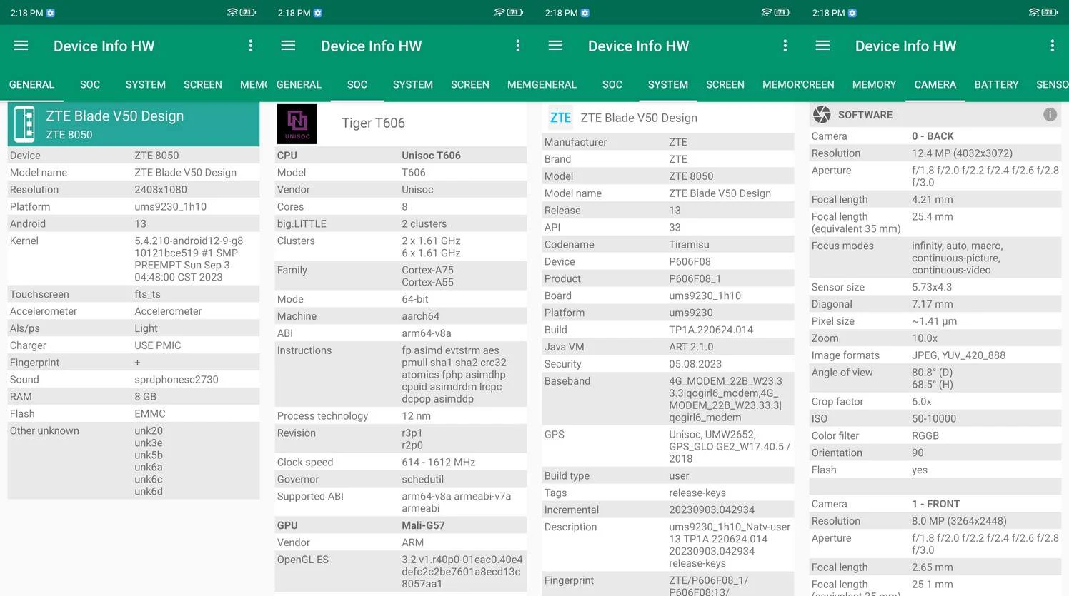 Benchmark ZTE Blade V50 Design