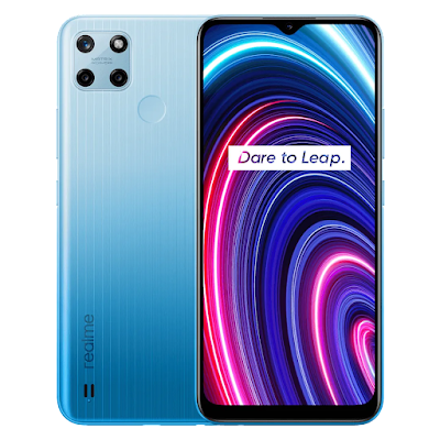 realme C25Y sisi depan dan belakang