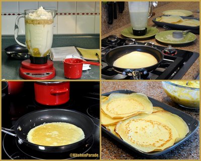 How to Make Potato Blintzes ♥ KitchenParade.com, savory mashed potatoes wrapped in tender crepes, sour cream on the side.