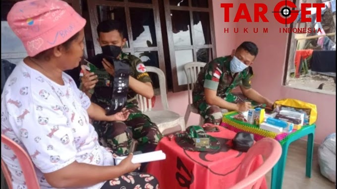 Berikan Pelayanan Kesehatan Bagi Para Pengungsi di Aboru, Satgas Kodim Maluku Yonarhanud 11/WBY Kerahkan Tenaga Kesehatan dari Pos Ramil Aboru 