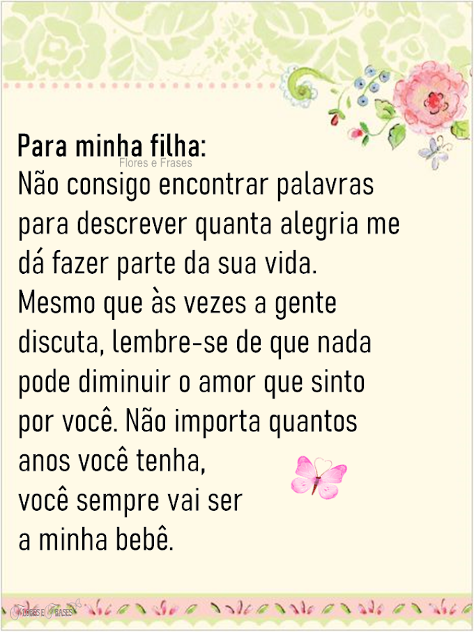 Para minha filha...