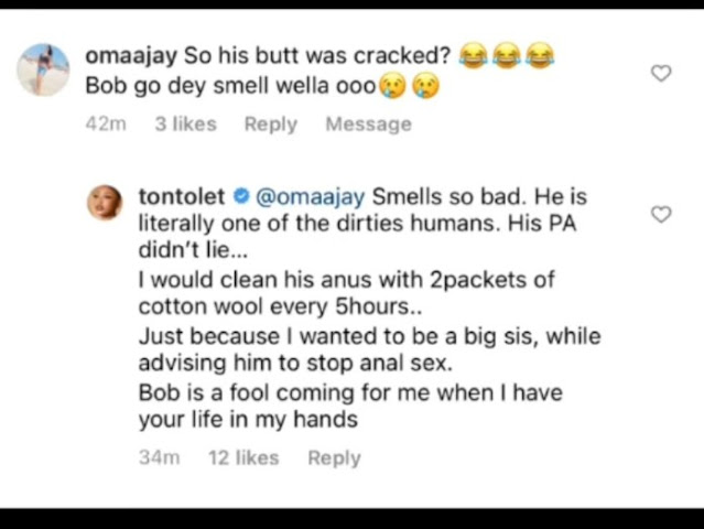 Tonto Dikeh Drops More Bomb - His PA Never Lied, Bob Smelled So Bad That I Had To Clean His Nyansh With 2Packs Of Cotton Wool Every 5 Hours