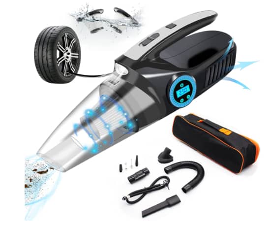 Teppdfann 4-in-1 Car Vacuum Cleaner with Tire Inflator