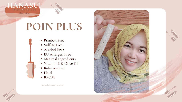 Poin Plus dari lip cream Hanasui Boba Edition