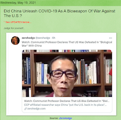 COVID-19 VIRUS ORIGIN: Did China Unleash COVID-19 As A Bio-weapon Of War Against The U.S.?