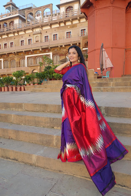 Banarasi katan silk soft drape saree
