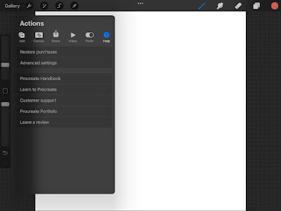menu help di procreate