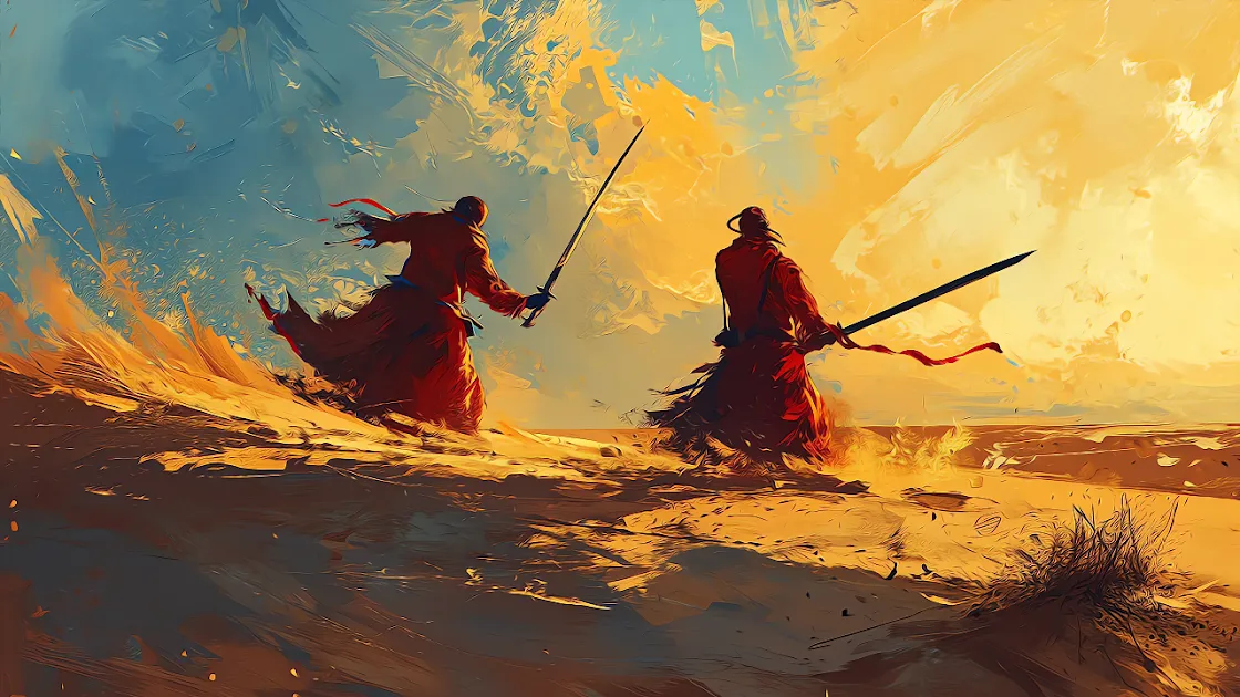 toplist wallpaper 4k. Duel at Dusk - Epic Samurai Showdown Wallpaper