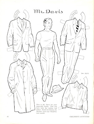 The Paper Collector: Mr. Davis paper doll, 1954