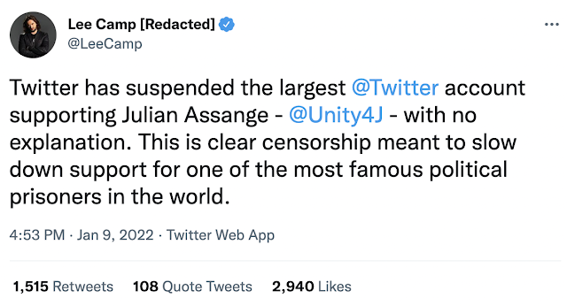 Twitter banna l'account di supporto ad Assange @Unity4J