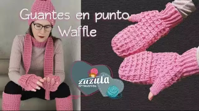 PASO A PASO GRATIS DE Mitones Tejidos en Punto Waffle a Crochet