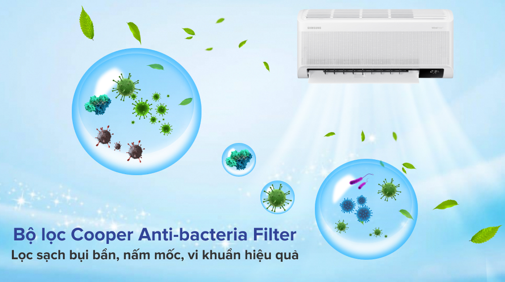 Máy lạnh Samsung Inverter 1 HP AR10CYHAAWKNSV - Bộ lọc Cooper Anti-bacteria Filter
