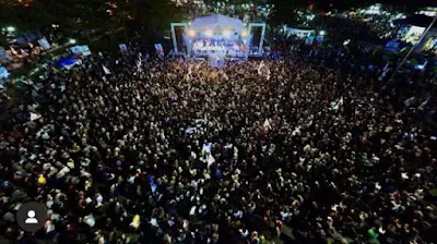 Konser Indonesia Maju di Tanah Datar ‘Petjah’ 20 Ribu Orang Teriak Prabowo Presiden