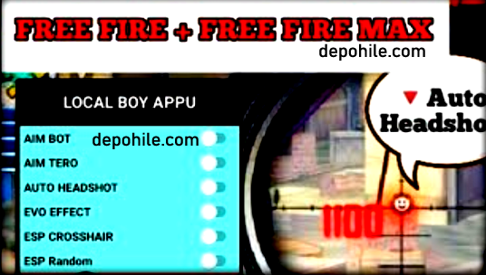 Free Fire Max Local Boy Menu Aim, ESP Hilesi Apk Aralık 2021