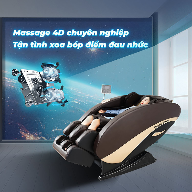 Ghế massage Queen Crown QC FX5 ứng dụng công nghệ massage 4D