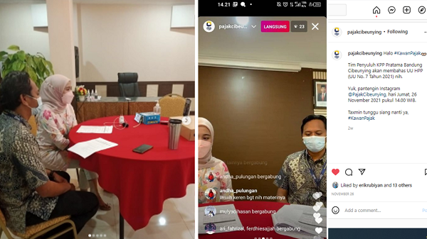 Tim Penyuluh KPP Pratama Bandung Cibeunying kenalkan UU HPP melalui Instagram