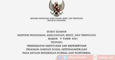 Surat Edaran SE Mendikbud Ristek Nomor 8 Tahun 2021