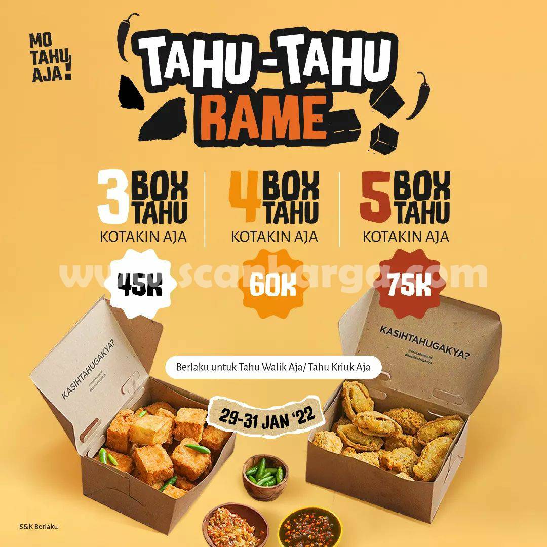 MO TAHU AJA PROMO TAHU-TAHU RAME mulai 45K