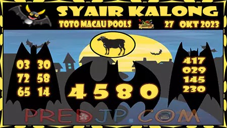 Prediksi Kalong Macau 3D Hari Ini JP 27 Oktober 2023