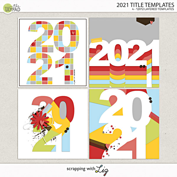Digital Scrapbook 2021 Cover Templates