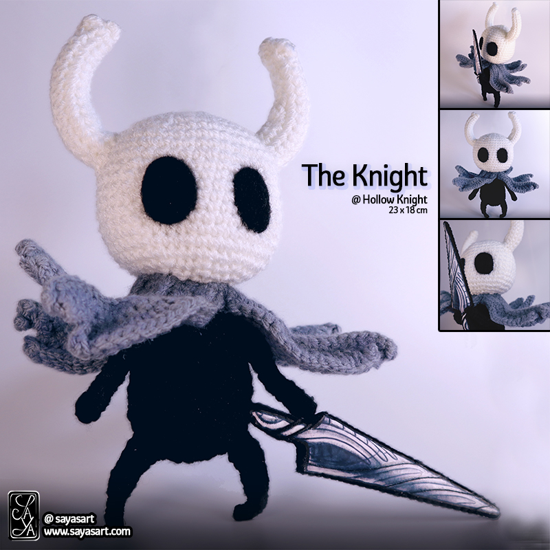 hollow knight jeu vidéo video game plush plushie peluche amigurumi crochet handmade fait-main from france artiste art creative inspiration positive vibes cute mignon kawaii fanart crocheter  commande commission saya's art