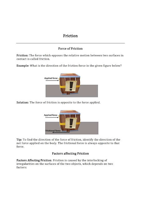Friction Class 8 Notes Science Chapter 9