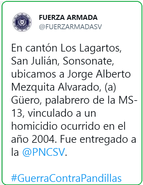 El Salvador: Capturan a alias «Güero», peligroso palabrero de la MS13 fue detenido en SonsonateEl Salvador: Capturan a alias «Güero», peligroso palabrero de la MS13 fue detenido en Sonsonate